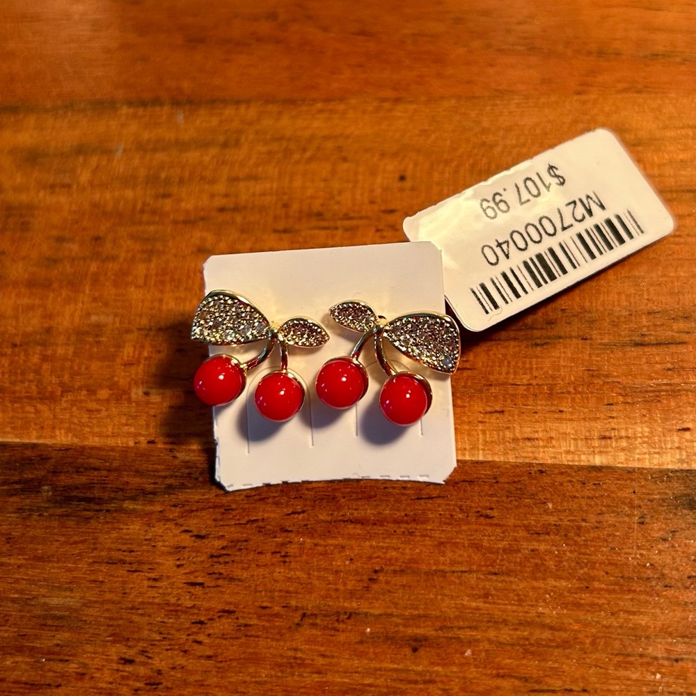 14k Gold Filled in Brass Cherry Earrings